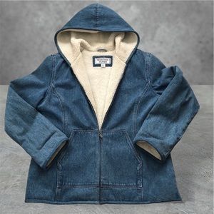 Vintage Weather Tamer Denim and Shearling Coat